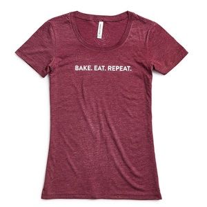 Women's Slim Fit Bake Eat Repeat Tee NWT